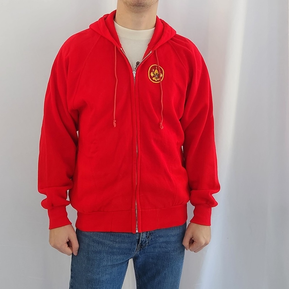 80s/90s‎ Red Boy Scouts of America Zip Up Hoodie